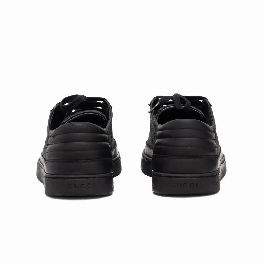 Gucci Black GG Monogram Supreme Canvas and Leather Low Top Sneakers US:11